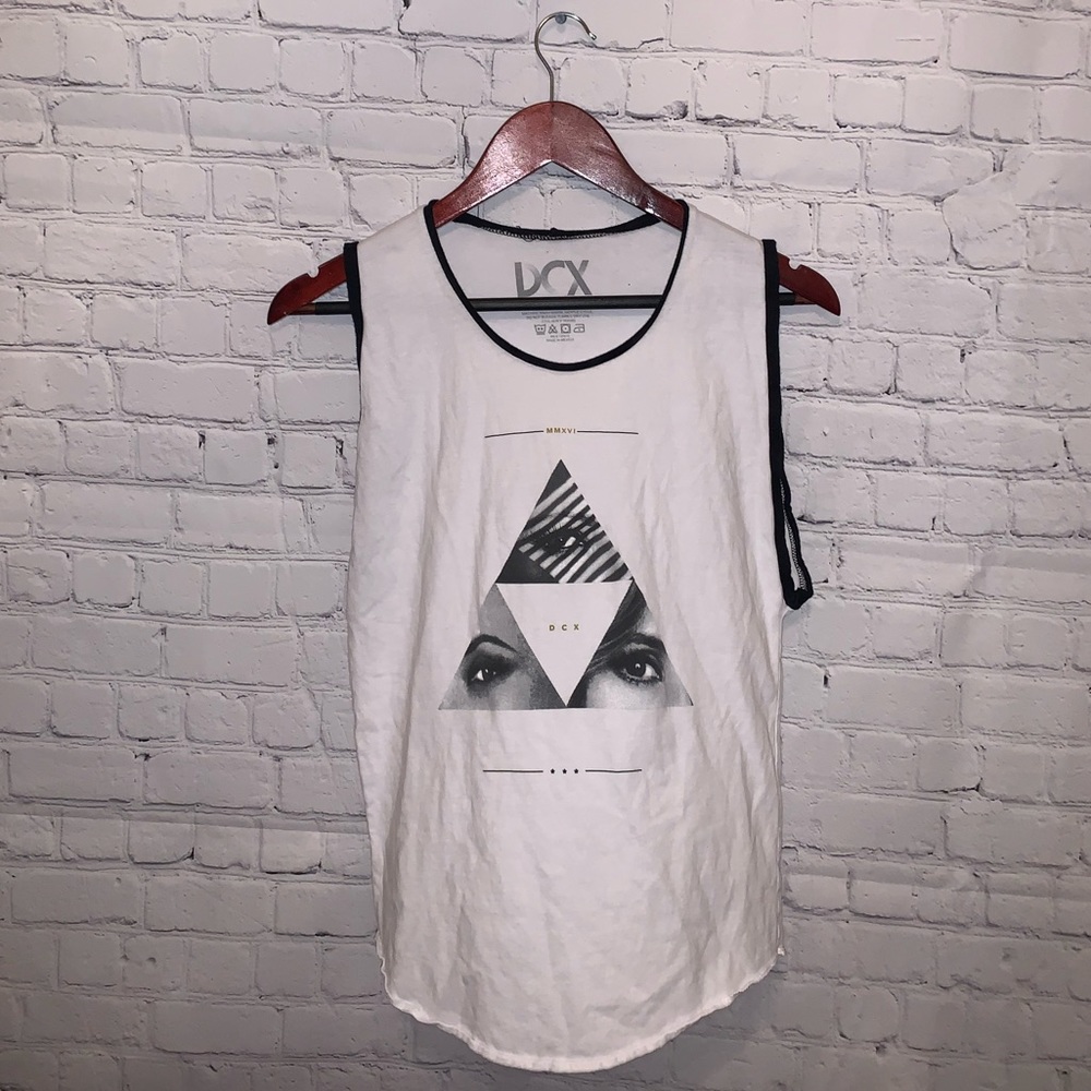 DCX White & Black Triangle Tank top size S - Picture 2 of 8